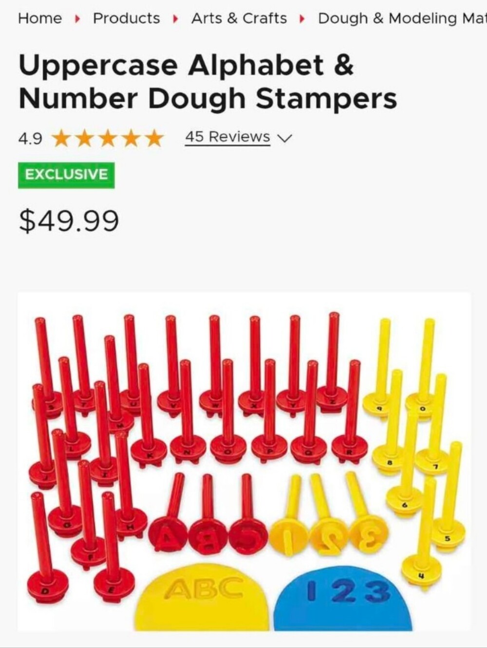 Lakeshore Learning Alphabet & Number Dough Stampers Playdough Educational Toys